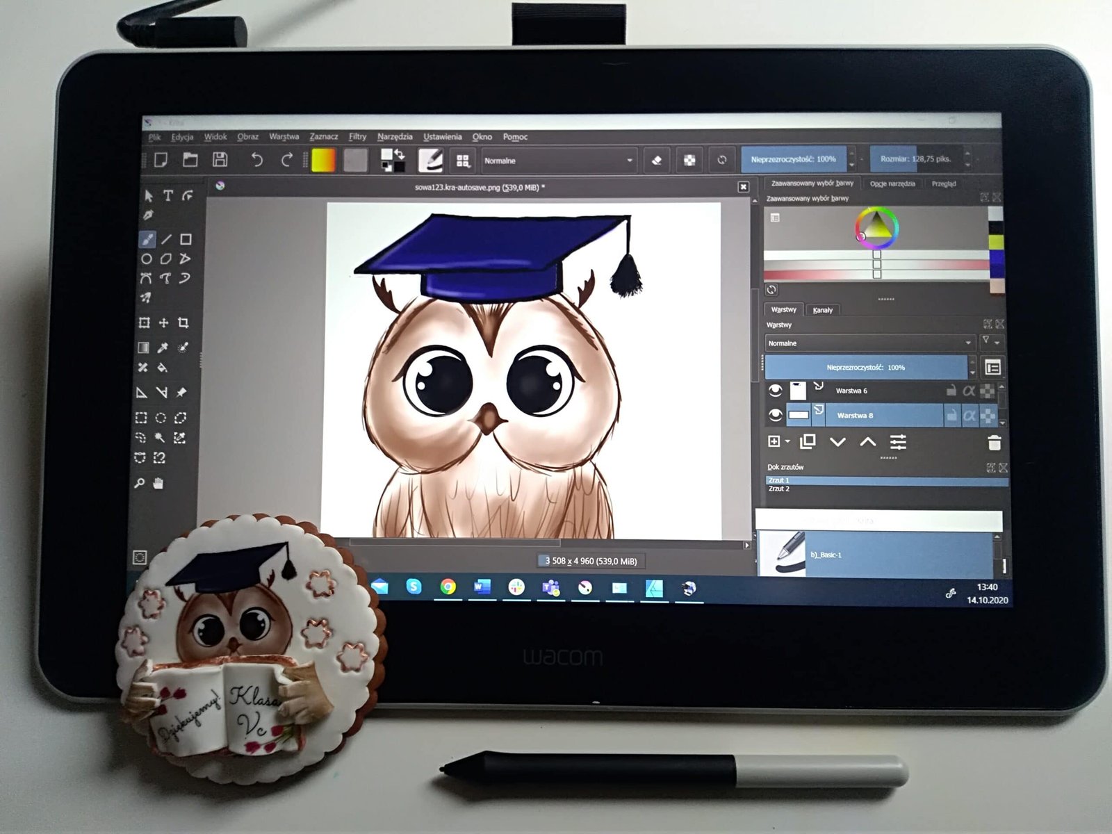 Owl illustration with graduation cap